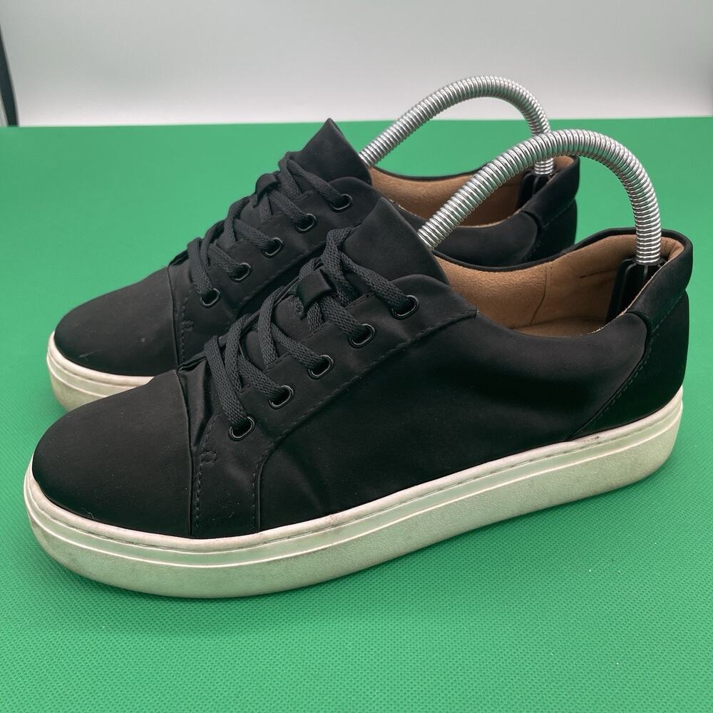 Naturalizer Cairo Black Satin Fashion Sneakers Womens Size 8M Low Top Platform